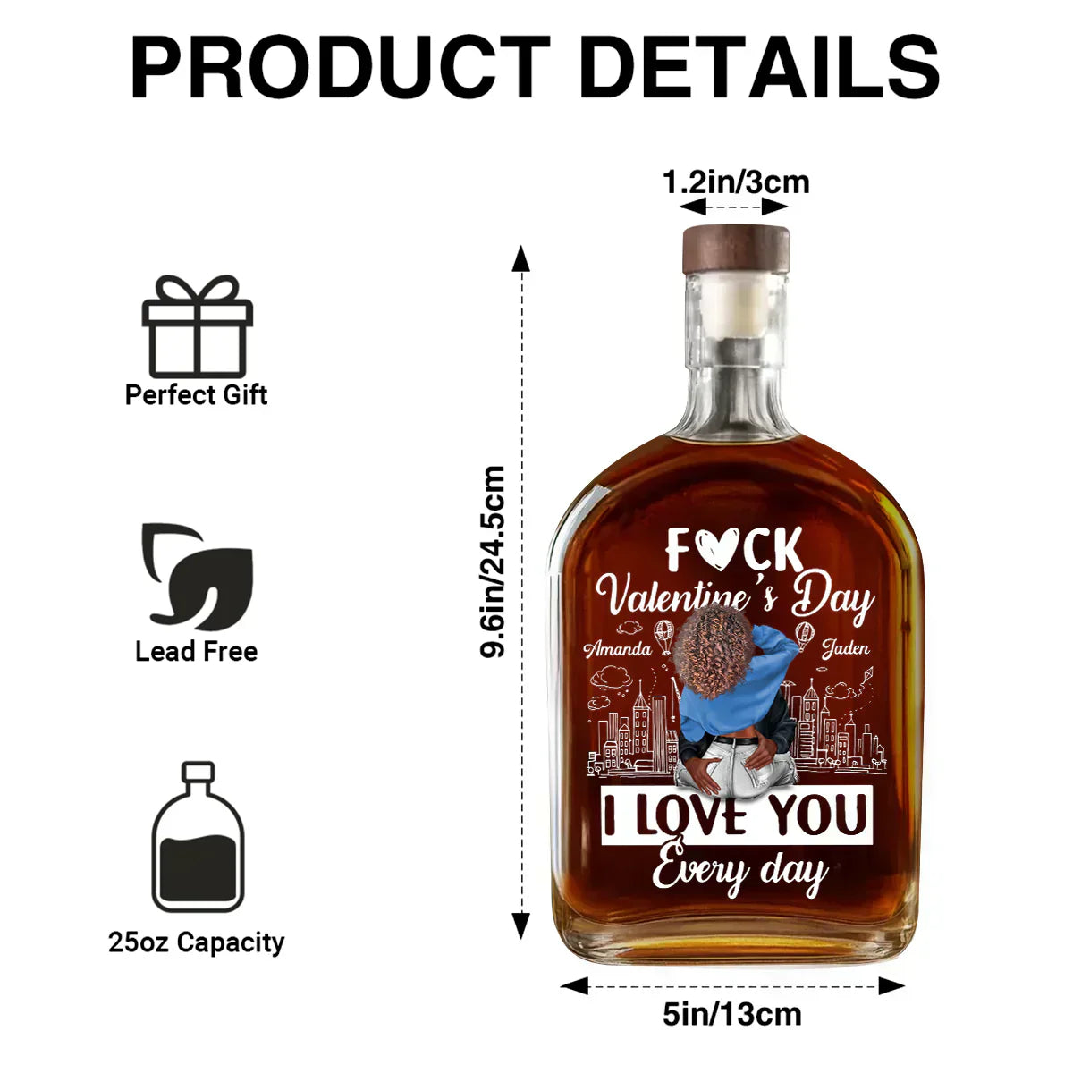 đ„I Love You Every Day - Personalized Whiskey Bottle